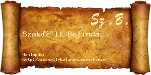 Szakáll Belinda névjegykártya
